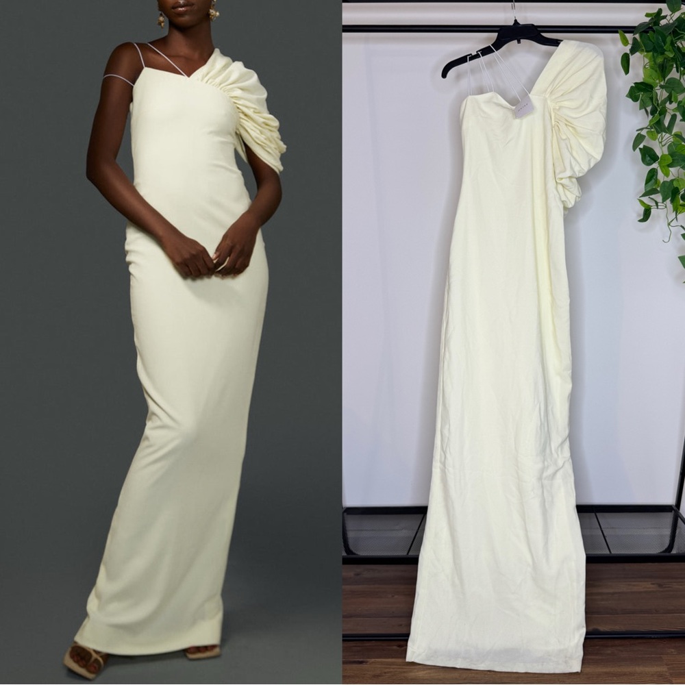 NWT Orire The Honey Maxi Crepe Dress Yellow size UK 4 NEW